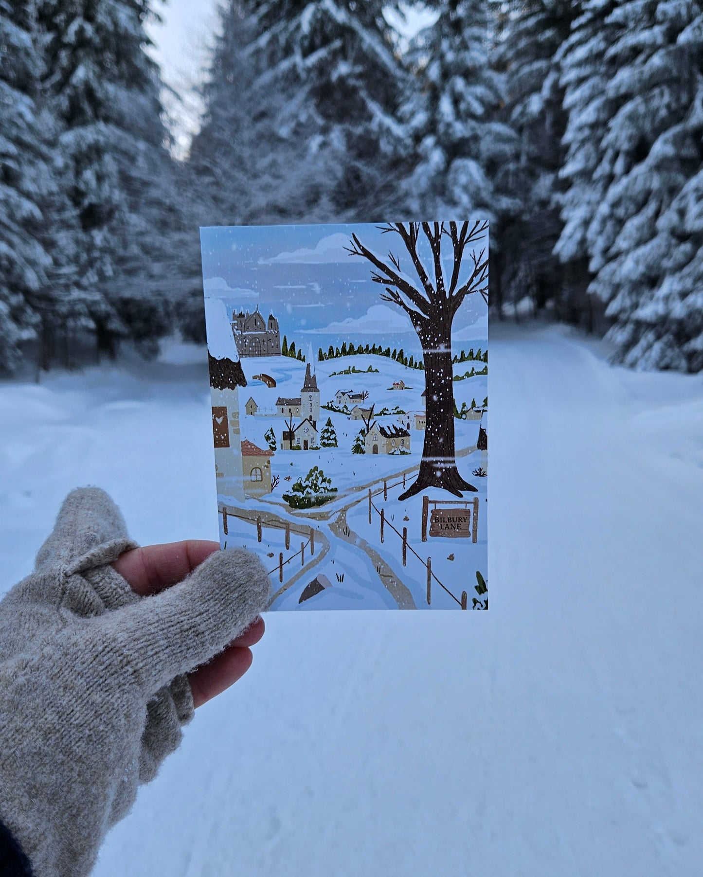 Carte postale Bilbury Lane enneigée