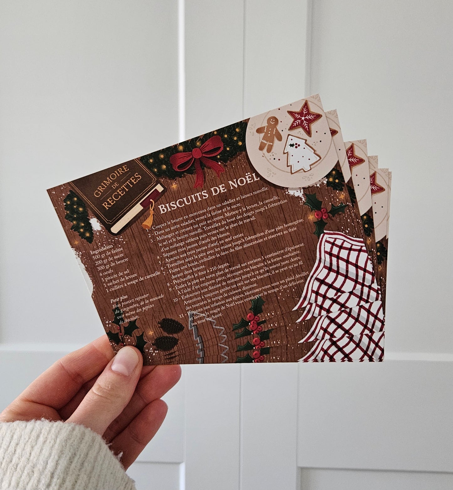 Carte Postale Recette biscuits de Noël